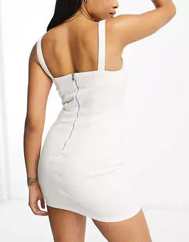 Белое джинсовое платье мини с вырезом в форме сердца ASOS DESIGN Hourglass