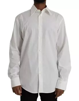 Белое хлопковое платье Slim Fit GOLD рубашка Dolce & Gabbana