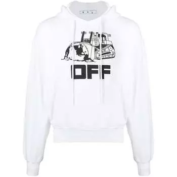 Белое худи из гусеницы белого цвета Off-White, белый