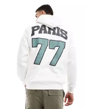 Белое худи оверсайз с принтами ASOS DESIGN