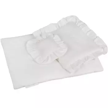 Белое кукольное постельное белье Cotton&Sweets