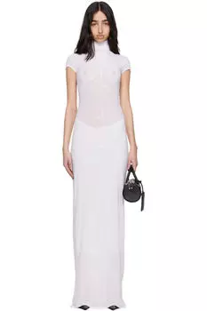 Белое легкое вискозное трикотажное платье макси без рукавов Jean Paul Gaultier