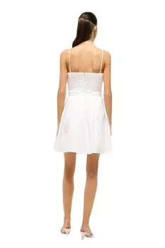 Белое мини-платье Bella STAUD, белый