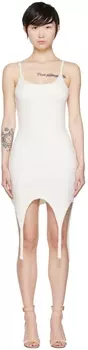 Белое мини-платье из вискозы Balmain