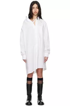 Белое мини-платье-рубашка Halina со спущенными плечами Ann Demeulemeester