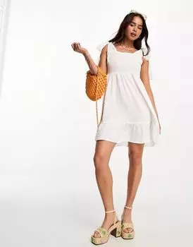 Белое мини-платье Vero Moda с завязками на плечах