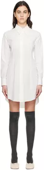 Белое мини-платье в тонкую полоску MM6 Maison Margiela