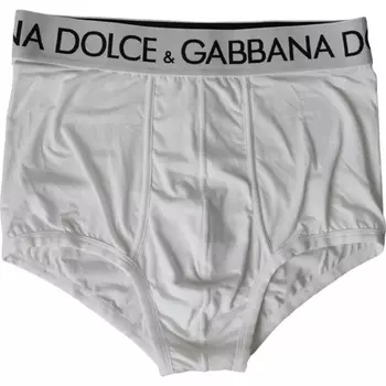 Белое нижнее белье Brando Slip из хлопка с логотипом Dolce & Gabbana