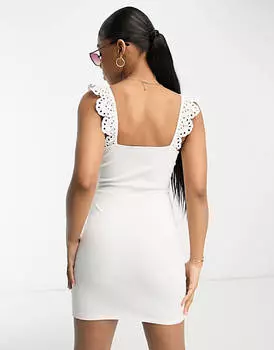 Белое облегающее платье с завязками спереди Miss Selfridge
