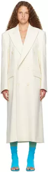 Белое пальто с острыми лацканами MM6 Maison Margiela