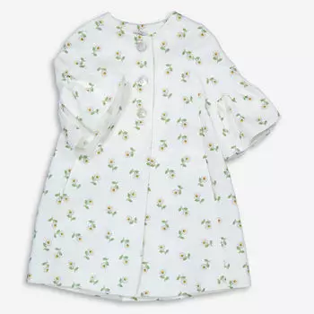 Белое пальто с рисунком ромашки Monnalisa