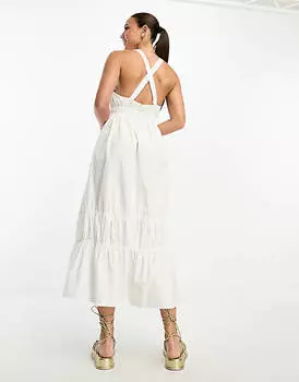 Белое платье макси с перекрещенной спиной Vero Moda Tall
