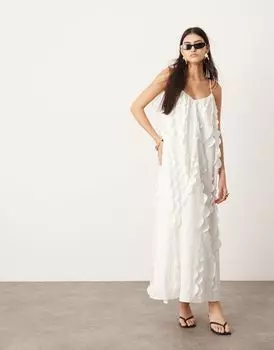 Белое платье макси с трапецией и кругами ASOS EDITION Extreme