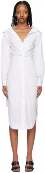 Белое платье-миди Clea Staud