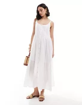 Белое платье миди для пикника ASOS DESIGN