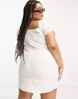 Белое платье мини Daisy Street Plus Milkmaid с вышивкой