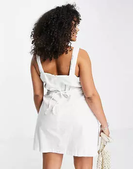 Белое платье мини из мягкого денима ASOS DESIGN Curve