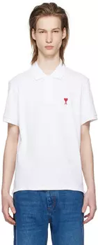 Белое поло Ami de Cur Ami Paris, цвет White