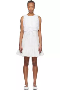 Белое прозрачное многослойное мини-платье Kijun