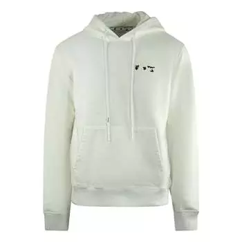 Белое узкое худи белого цвета с логотипом Off-White, белый