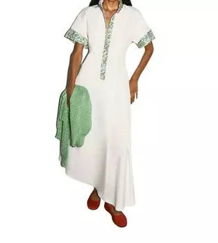 Белое женское свободное платье в стиле хиппи Rosie Assoulin, белый