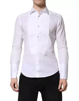 Белое золото с длинным рукавом платье мужская формальная рубашка Dolce & Gabbana, White