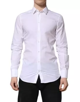 Белое золото с длинным рукавом платье мужская формальная рубашка Dolce & Gabbana, White