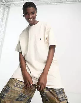 Белоснежная длинная футболка Carhartt WIP nelson