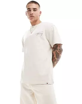 Белоснежная фирменная футболка Regular Tommy Jeans