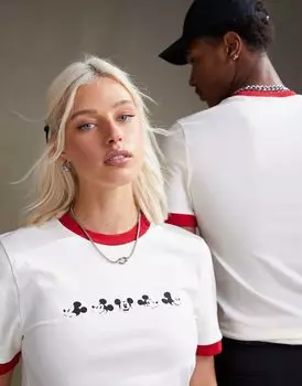 Белоснежная футболка унисекс с принтом «Mickey Mouse» ASOS DESIGN Disney