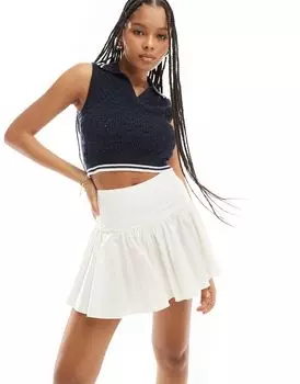 Белоснежная хлопковая мини-юбка с заниженной талией ASOS DESIGN