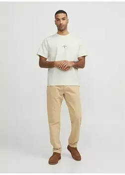 Белоснежная мужская футболка с круглым вырезом RDDLUCA TEE S/S CREW NECK NOOS Jack & Jones, белый