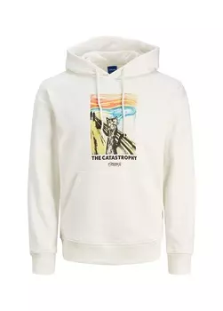 Белоснежная мужская толстовка с воротником с капюшоном Jack & Jones