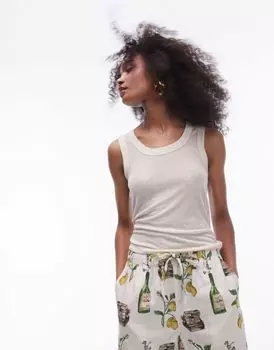 Белоснежная прозрачная майка в рубчик премиум-класса Topshop