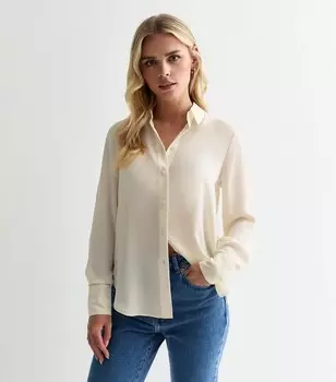 Белоснежная рубашка с длинным рукавом Petite New Look, белый