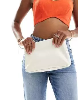 Белоснежная сумка-клатч на молнии ASOS DESIGN