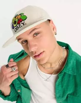 Белоснежная вельветовая кепка Obey Fruits