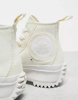 Белоснежные кроссовки Converse Run Star Hike Hi с необработанными краями
