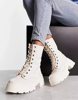 Белоснежные массивные ботинки на шнуровке ASOS DESIGN Albany