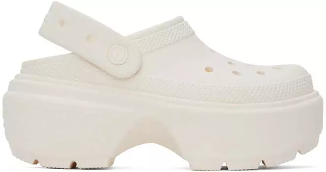 Белоснежные сабо-топотки Crocs, цвет Chalk