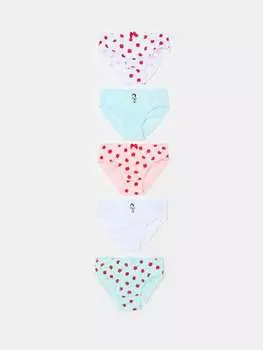 Белоснежные трусы Five Pack из органического хлопка Ovs, цвет pink/ light blue