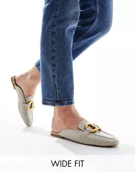 Белоснежные туфли без каблука ASOS DESIGN Wide Fit Mia