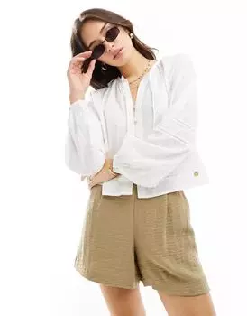 Белоснежный хлопковый пляжный топ Superdry