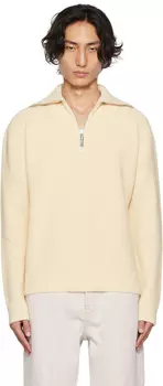 Белоснежный свитер R?he с полумолнией до половины Rhe