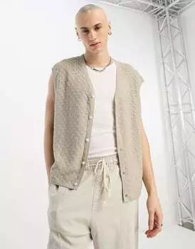 Белоснежный вязаный жилет Weekday James