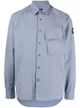 Belstaff рубашка с нашивкой-логотипом, синий
