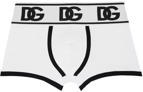 Белые эластичные боксеры Dolce & Gabbana, двусторонние