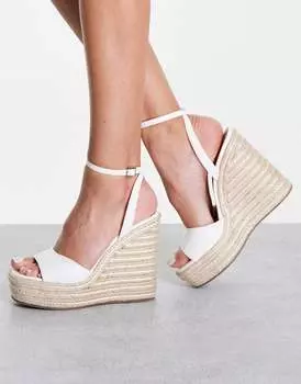 Белые эспадрильи на танкетке ASOS DESIGN Tasha