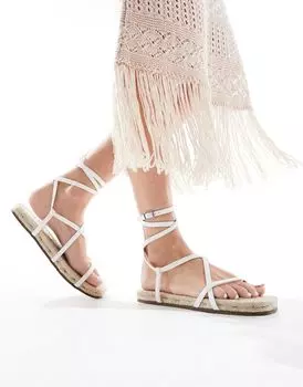 Белые эспадрильи с ремешками ASOS DESIGN Jadine