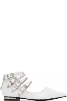 Белые балетки с несколькими ремешками Polido Toga Pulla
